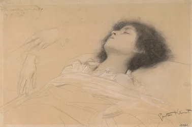 Reclining Girl and Two Studies of Hands